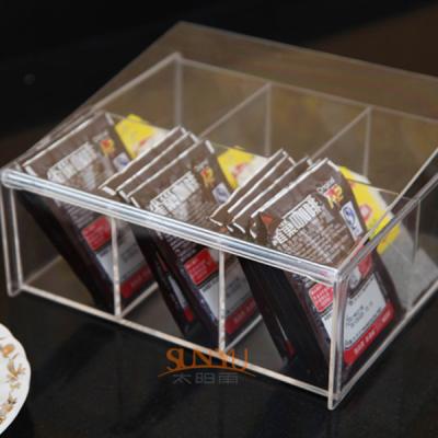 China 4mm Food Display Case Clear Acrylic Storage Trays With 6 Lattices for sale