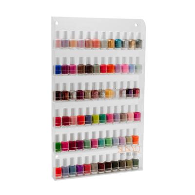 Chine Rangées acryliques claires faites sur commande de l'étagère 6 de stockage d'affichage de support de mur de vernis à ongles à vendre