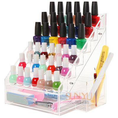 Chine Le rayonnage acrylique de support de vernis à ongles de 6 rangées a adapté 200Pcs transparent à vendre