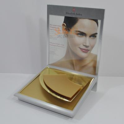 China Skin Care Product Advertisement Display Stands Deluxe Golden Mirror Surface Treatment for sale