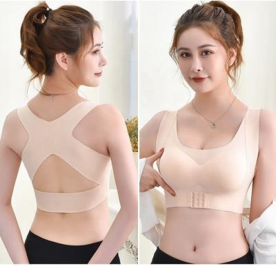 China Women's Postural Correction Front Crisscross Side Buckle Bralette QUICK DRY Seamless Lift Up Front Closure Adjustable Posture Corrector Bra for sale