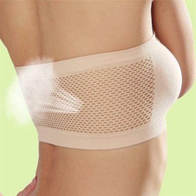 China Summer Breathable Mesh Strapless Crop Tops Seamless Women Stretch Tube Bra for sale