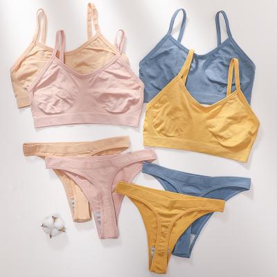 China One Piece Seamless Bra Set Female Women Underwear Set Bralette Bra Comfort Panties Thong Bottom Waist Bottom Suit Sexy Lingerie Bra for sale