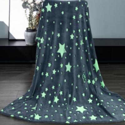 China Home Wholesale Anti-pilling Blanket Super Soft Glow In The Dark Fleece Blanket Bright Blanket for sale