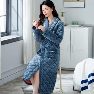 China Wholesale Customized Size Woven High Quality Soft Unisex QUICK DRY Sleep Use Women's Pajamas With Bathrobe for sale