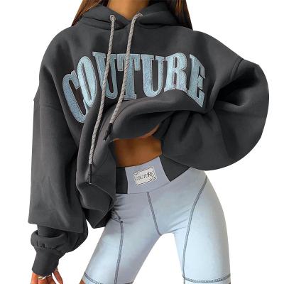 China Hood Letter Printing Hoodies Ladies Anti-pilling Casual Hoodie Fashion Women's Loose Pullover Cotton Hoodies OEM Custom Made for sale