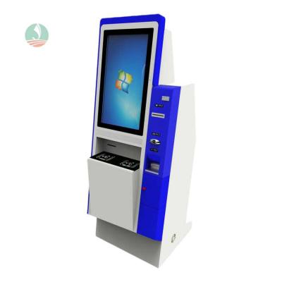 China Public Place Slope Touch Screen Government Lobby Customers ID Bank Card Reader Self Service Payment Kiosk for sale