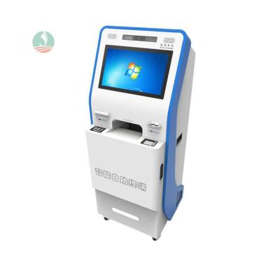 China Public Place Self Telling Machine Temperature Check Kiosk Touch Screen Customized Fencing for sale