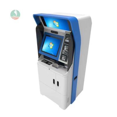 China Business Lobby Dual Screen Patient Information Kiosk Payment Report Printing Self Service Terminal For Medical Company for sale