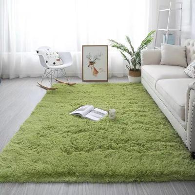 China Latest Design Washable Tapete Colored Shaggy Rugs Dyed by Knotting Long Hair Fluffy Area Rugs and Floor Mats for sale