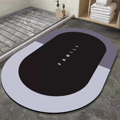 China Washable Carpet Modern Simple Bathroom Floor Mud Diatom Non-Slip Mat for sale