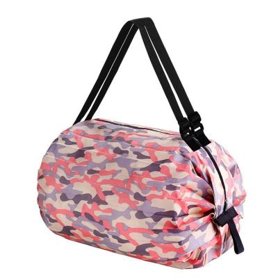 China New collapsible collapsible storage bags large capacity supermarket bags nylon fabric promotional shopping bags for sale