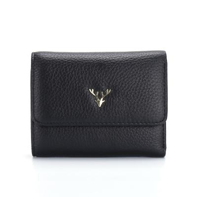 China Fashion Waterproof Small Coin Card Holder Credit Card Cash Envelope Cash Wallet Bifold Genuine Leather Card for sale