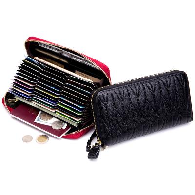 China Waterproof 2021 Women's Fashion Zipper Designer Genuine Leather Long Business Card Holder Key Woman Wallet for sale