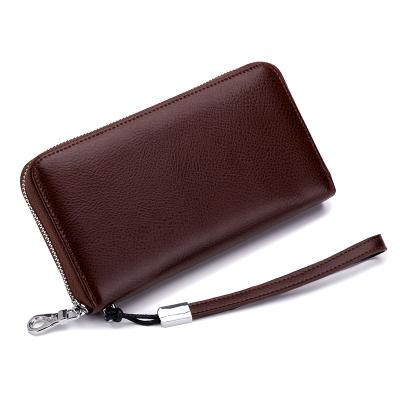 China Waterproof 2021 Men's RFID Blocking Long Wallet Custom Logo Vegan Leather Wallet RFID Card Holder for sale