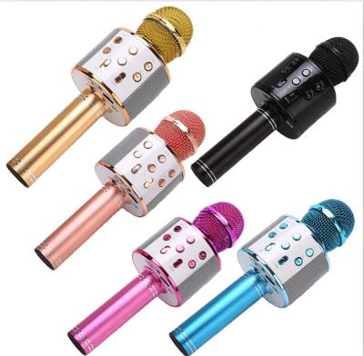 China Handheld Microphone Car Speaker Portable 4 in 1 Wireless Microphone and Karaoke Microphone with Multicolor for sale