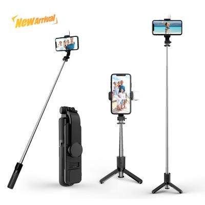 China expandable & Lightweight Selfie Stick L11S Selfie Stick Phone Tripod with LED Light All in One Extendable and Portable Phone Tripod Selfie Stick with Wireless Remote for sale