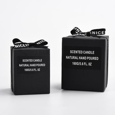 China Factory direct sales viable wholesale luxury empty custom scented candles in black jar set for sale