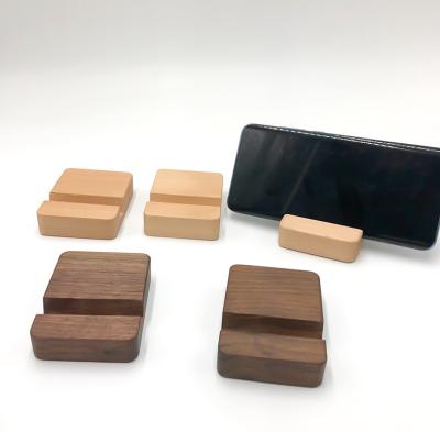 China Factory Supply Walnut Wood Mobile Desk Cell Phone Accessories Wooden Cell Phone Stand For Office for sale