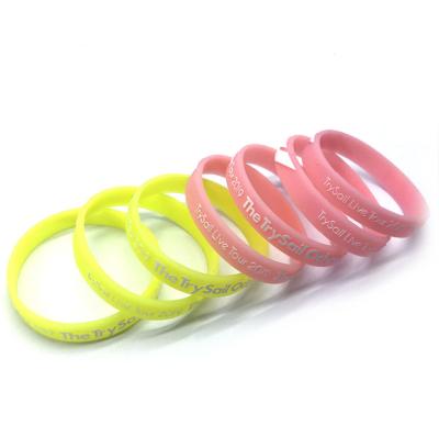 China Fashionnable Personalized Custom Logo High Quality And Not Easy To Damage Rubber Wristbands for sale