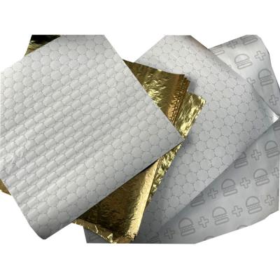 China Food Customized Honeycomb Burger Sandwich Wrap Aluminum Foil Laminate Paper Wholesale for sale