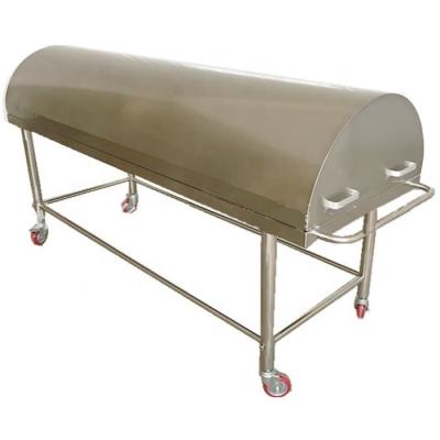 China Hospital Trolley Low Price 304 Stainless Steel Corpse Transport Carts Mortuary Trolley With Cover For Mortuary for sale