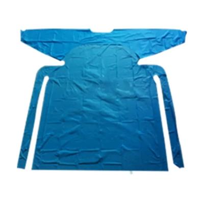 China UV Protective Rizhao Huahang PE Disposable Aprons With Long Sleeve Plastic CPE Waterproof Gown With Long Sleeve for sale