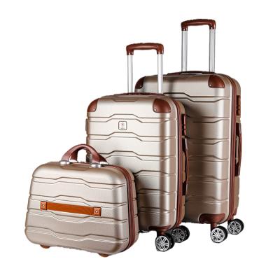 China Custom Made Logo Low Price ABS Spinner Luggage ABS 3 Piece Set Suitcase for sale