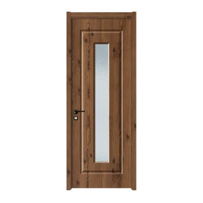 China Modern American Style Home Office PVC Solid Wood High Gloss Frosted Glass Flush Door for sale