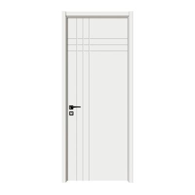 China Modern White PVC Bedroom Primer Fashion Minimalist Sound Proof Flush Door for sale