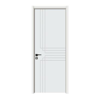 China Modern White Primed Interior Toilet Room Veneer Door High Gloss Solid Wood Door for sale