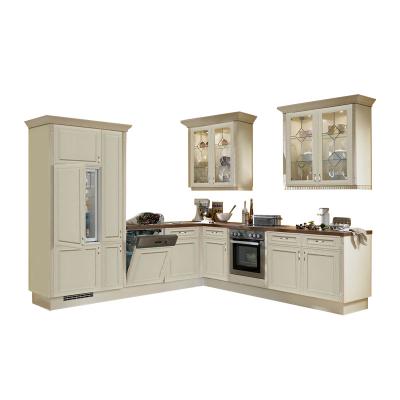 China Customized Traditional High Quality Curved Free Standing Kitchen Pantry Cabinets for sale