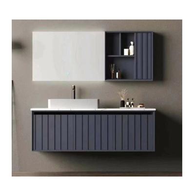 China New Modern European Design Style Blue Gray Color Bathroom Vanity Wall Mounted Modern Cabinets for sale