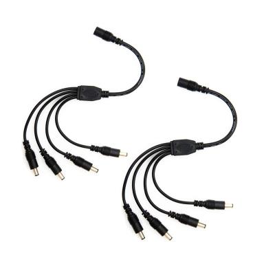 China audio & Video 1 Wire (Plug) 4 Female To Male (Jack) 2 Pin Led DC To DC 12V 1A 5.5x2.1mm Extension DC Power Supply Cable Connector IP20 for sale