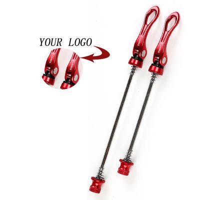 China Bicycle and Bike Customs LOGO Bicycle Skewers Parts Bike Wheel Hub Recycling Skewers for sale