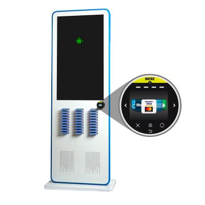 China Factory Custom 10 Slots Mobile Phone Charging System App Power Rental Brush Face\Swap Card\2022 Scan Code Sharing for Restaurant for sale