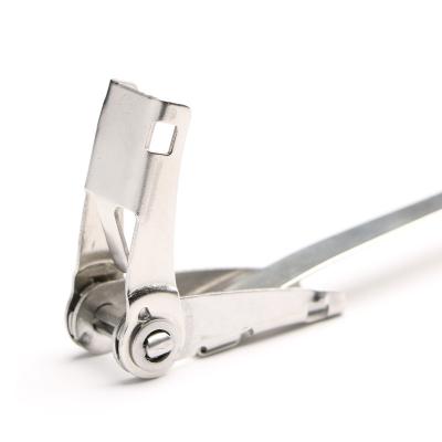 China Stainless Steel Ratchet Lock Steel Cable Tie for sale