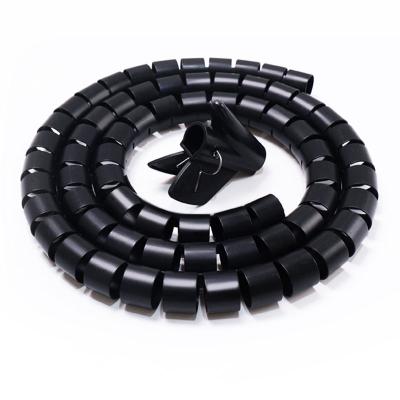 China PE 20mm Spiral Management Protect 1meter Cable Wrapping Tape With Tidy Clip Cable Kit for sale