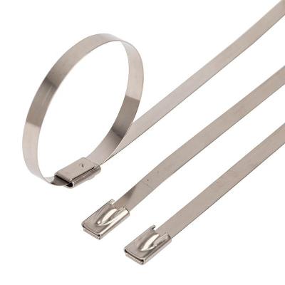 China High Quality 100pcs Hot Selling Stainless Steel Cable Tie Cable Zip Tie Steel Round High Tensile Force Pipe Clamp for sale