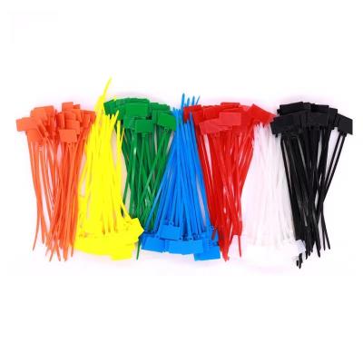 China Nylon Markers Cable To Tag Self Locking Zip Ties Easy Mark 4*150mm Nylon Cable Ties Tag Marks Plastic Loop Ties for sale