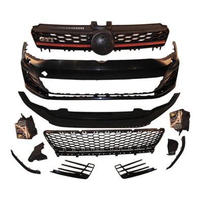 China High Quality Auto Modified Parts PP Material Front Bumper With Grill For V W GOLF Change 7 2013-2017 TO GOLF 7 GTI Body Kit for sale