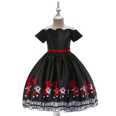 China Breathable Santa Snowflake Cartoon Printing Princess Dress Up Christmas Costume Kids Dress Up for sale