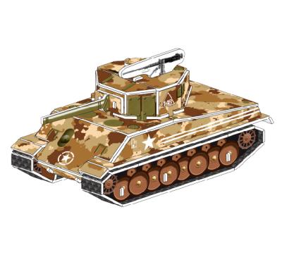 China Custom 3D Jigsaw Puzzle Tank Panel Paper Cartoon Toy AISHANGPIN KT Toy 3D DIY Model Educational Puzzle for sale