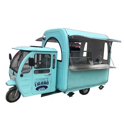 China 2022 Dairy factory mobile fast food tricycle ice cream coffee hot dog truck selling concession electric food cart for sale for sale