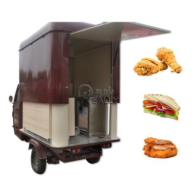 China New Frozen Food Factory OEM Mobile Food Truck Commercial Catering Snack Selling Cart Street Shop 3 Wheel Electric Fast Food Tricycle for sale