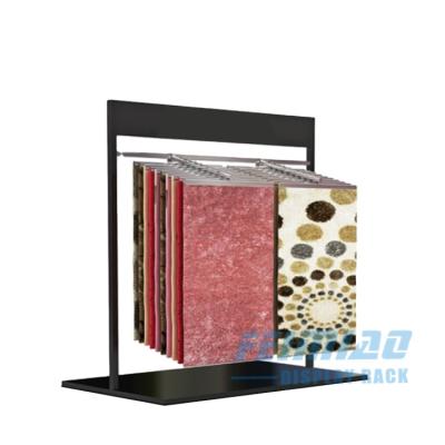 China Durable Factory Sale Customized Size Metal Carpet Blanket Single Hanging Sample Display Rack Rack for sale