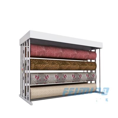 China Recyclable Material Metal Carpet Sample Display Rack Hanging Rack Customized Rack Carpet Display Rack Rack for sale