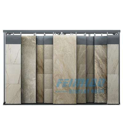 China Durable Metal Ceramic Marble Stone Sliding Display For Tiles Display Tiles Showroom Display Racks Racks for sale