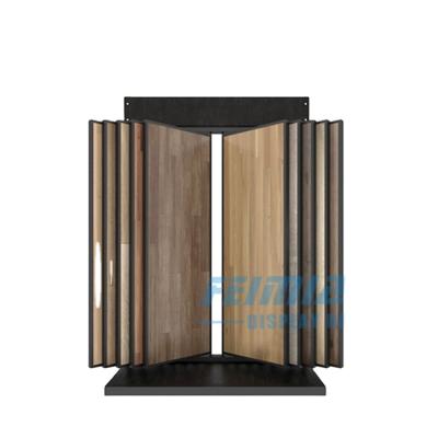 China High Quality Durable Bright Ceramic Quartz Stone Tile Showroom Floor Fin Display Stand Simple Retail Sample Customized Rack for sale