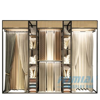 China Hot Sale Customized Online Shop Push Rack Curtain Flat Display Rack Durable for sale